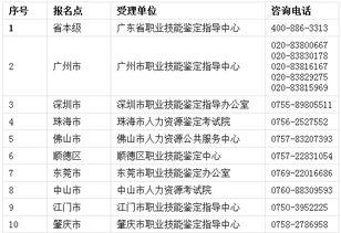 广东省人力资源管理师报名咨询联系电话表